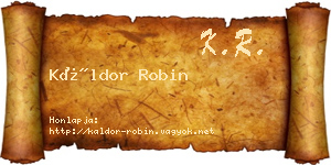 Káldor Robin névjegykártya